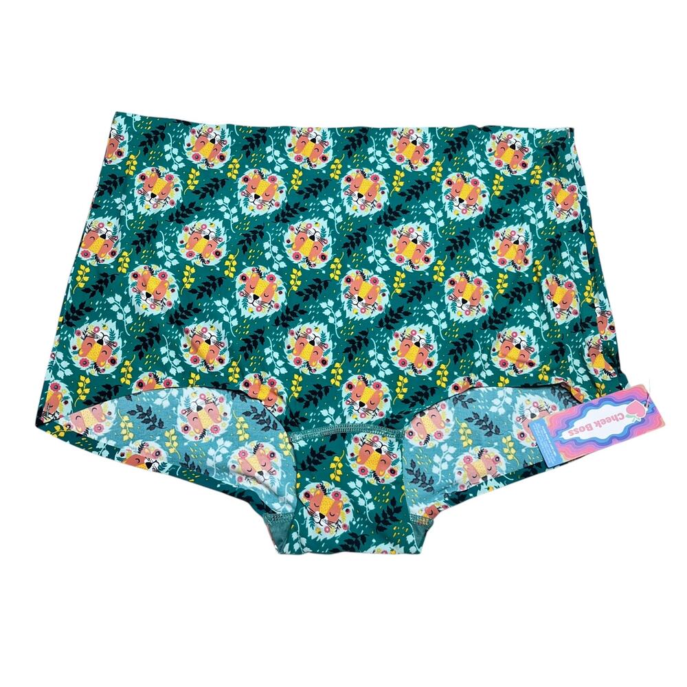 Cheek Boss Boyshort Panty Lion Floral Size XL